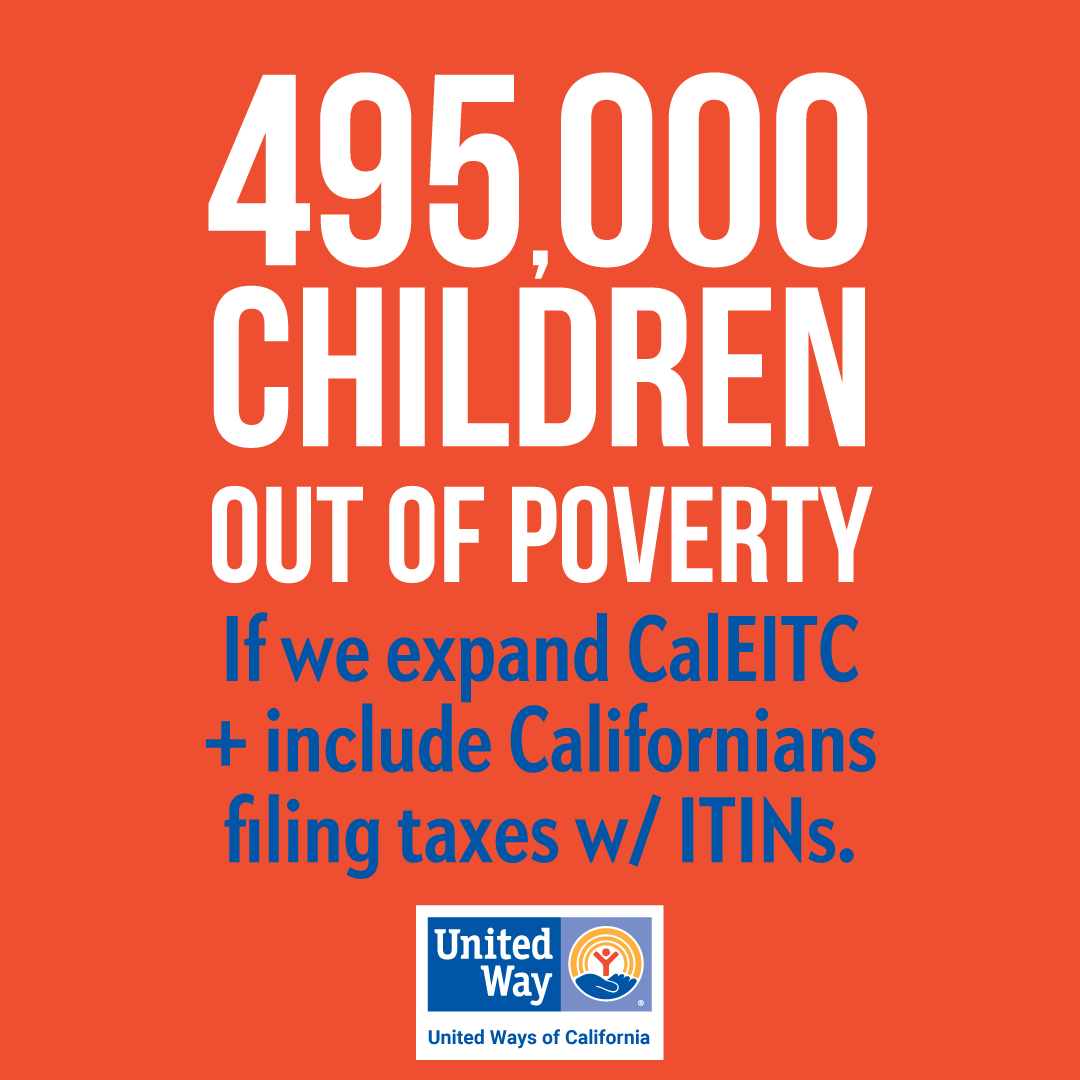 UnitedWayMerced's tweet photo. @GavinNewsom is proposing an expansion of #CalEITC.
But not all California workers are included in this proposal.
#AB1593 corrects this error by including workers who file taxes w #ITINs:
Lifting 495,000 of our children out of poverty.
#CalEITC4ALL #CA4ALL #CaliforniaForAll https://t.co/xHU35uyt0Y