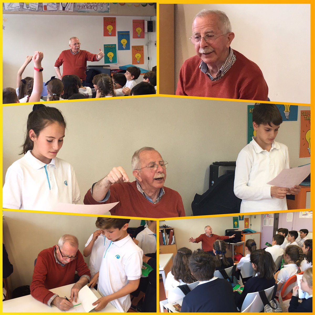 5ePrimaria's tweet photo. Avui ens ha visitat Enric Lluch, l ‘autor del llibre de lectura que hem llegit “El faraó Totun-nas”. Ha sigut molt interessant escoltar les seves històries! Quant hem après ! Gràcies !!  
@_mdangels https://t.co/YiX2lOIgbV