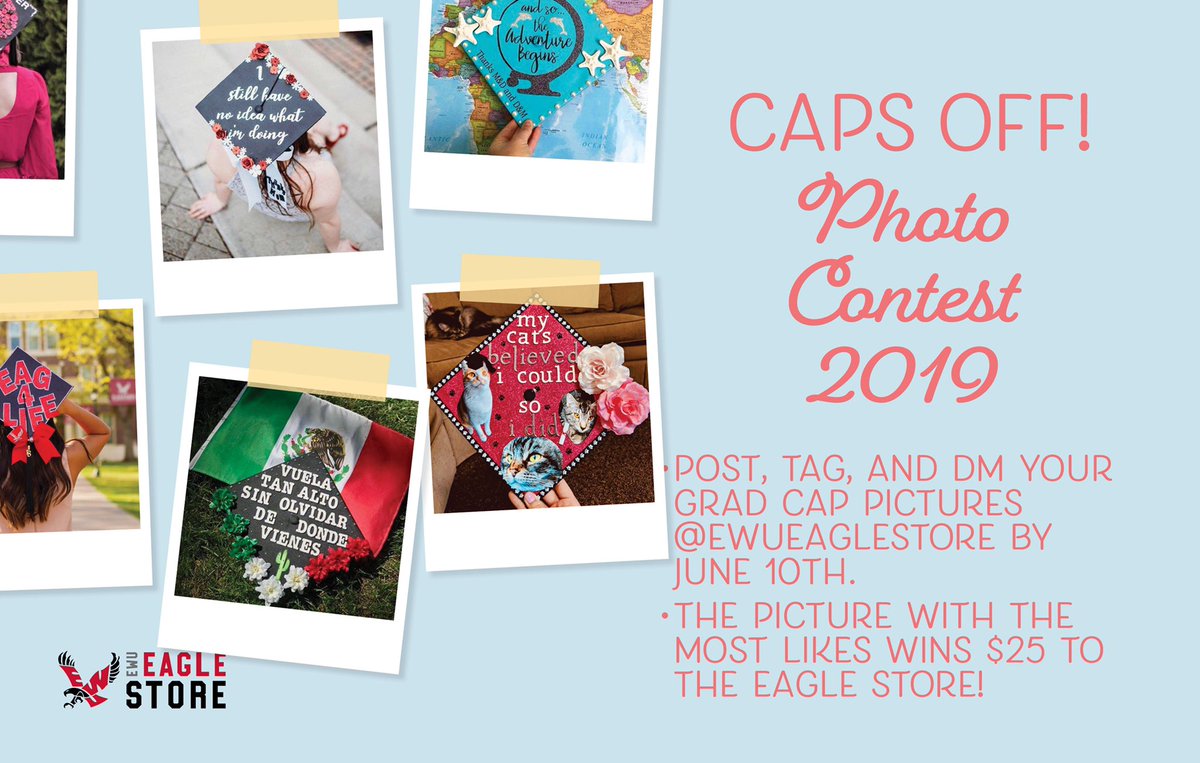 2019 Grads- Decorate your GRAD CAP &amp; you could win $20 to the Eagle Store! Tag us &amp; private message us your photos! #GoEags #EagdOut #GradCapContest #CapsOff