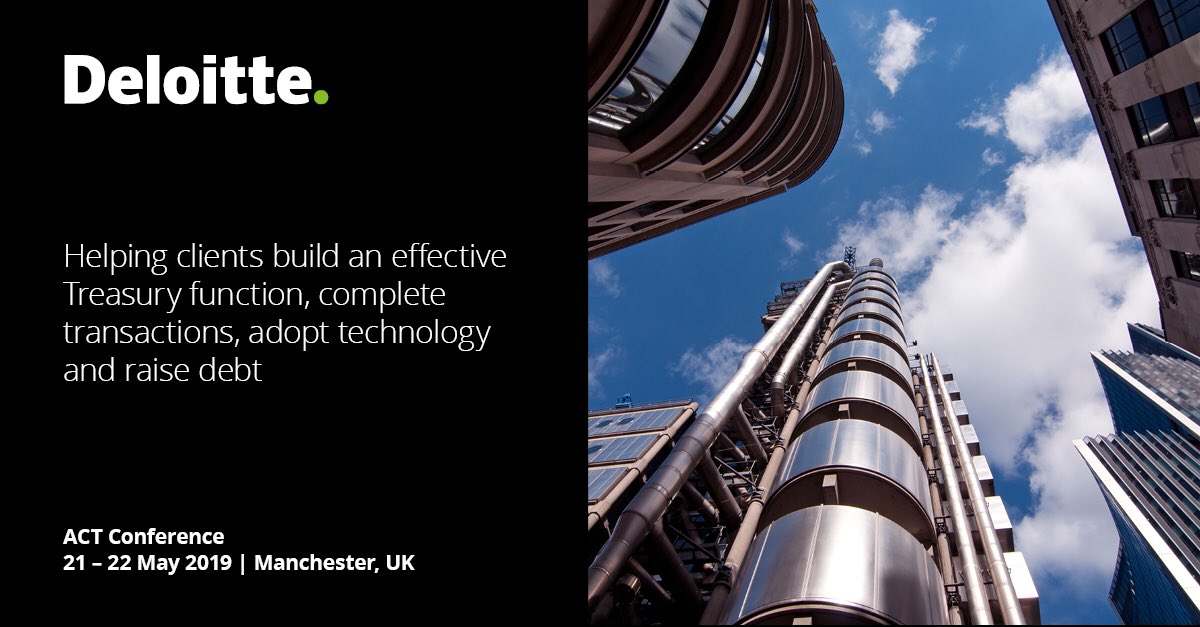 carl2128's tweet photo. Excited again to be at #ACTAC19 with the Deloitte team, come and visit us on stand 68 talking technology, strategy, debt and evolving trends @actupdate https://t.co/3CPa3CfWmV
