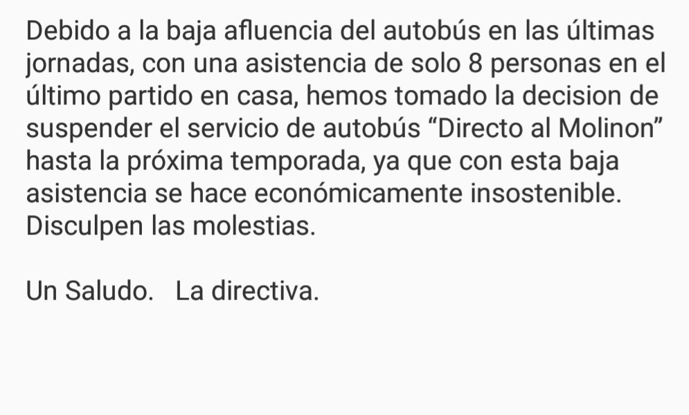 seccionoriente's tweet photo. Suspendido el servicio de autobús "Directo al Molinon" hasta la próxima temporada. Disculpen las Molestias. https://t.co/S0YdM7B34d