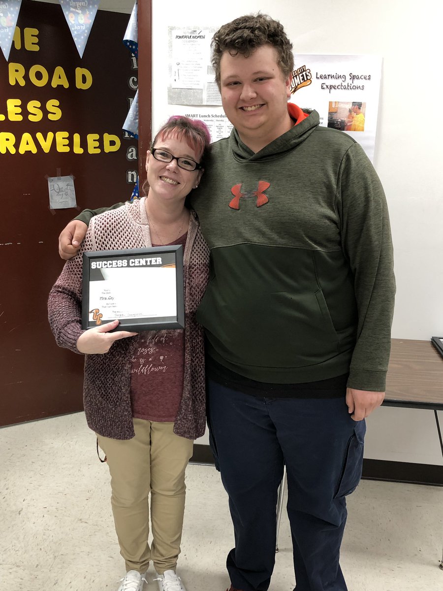 danocaffrey's tweet photo. Success Center Graduates picked a Staff member they wanted to honor who had a positive impact in their lives.  Keagan picked Mrs. Copper! #SuccessCenterFamily. @jdeancc @kretter81 @JulieMolstead https://t.co/F7cEpmgAkb