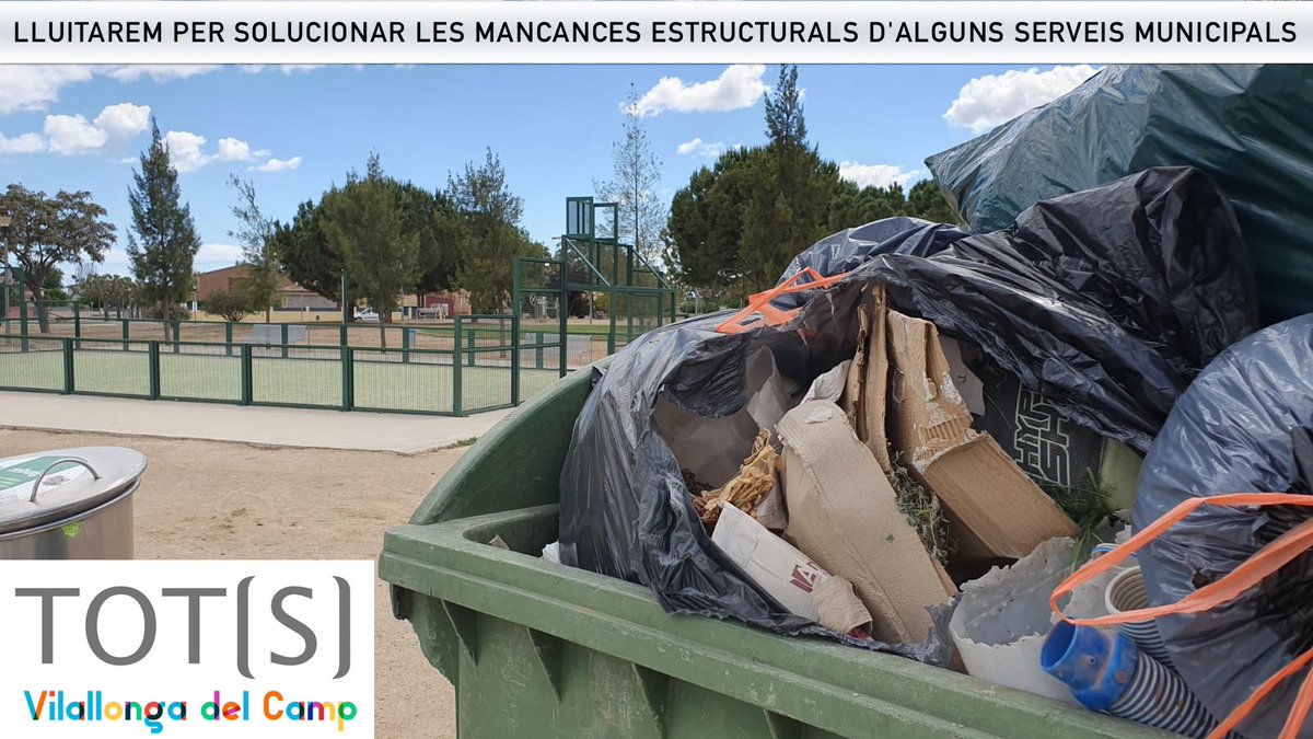 totsvilallonga's tweet photo. Estudiarem la viabilitat d'un canvi en el sistema de recollida d'escombraries #votaTotsViallongaDelCamp #VilallongaDelCamp #TOTSVilallonga #nomésvilallonga #eleccionsmunicipals2019 #municialscat #municipals2019 #municipals19 #26m #26maig https://t.co/T4mJYtQ8aB