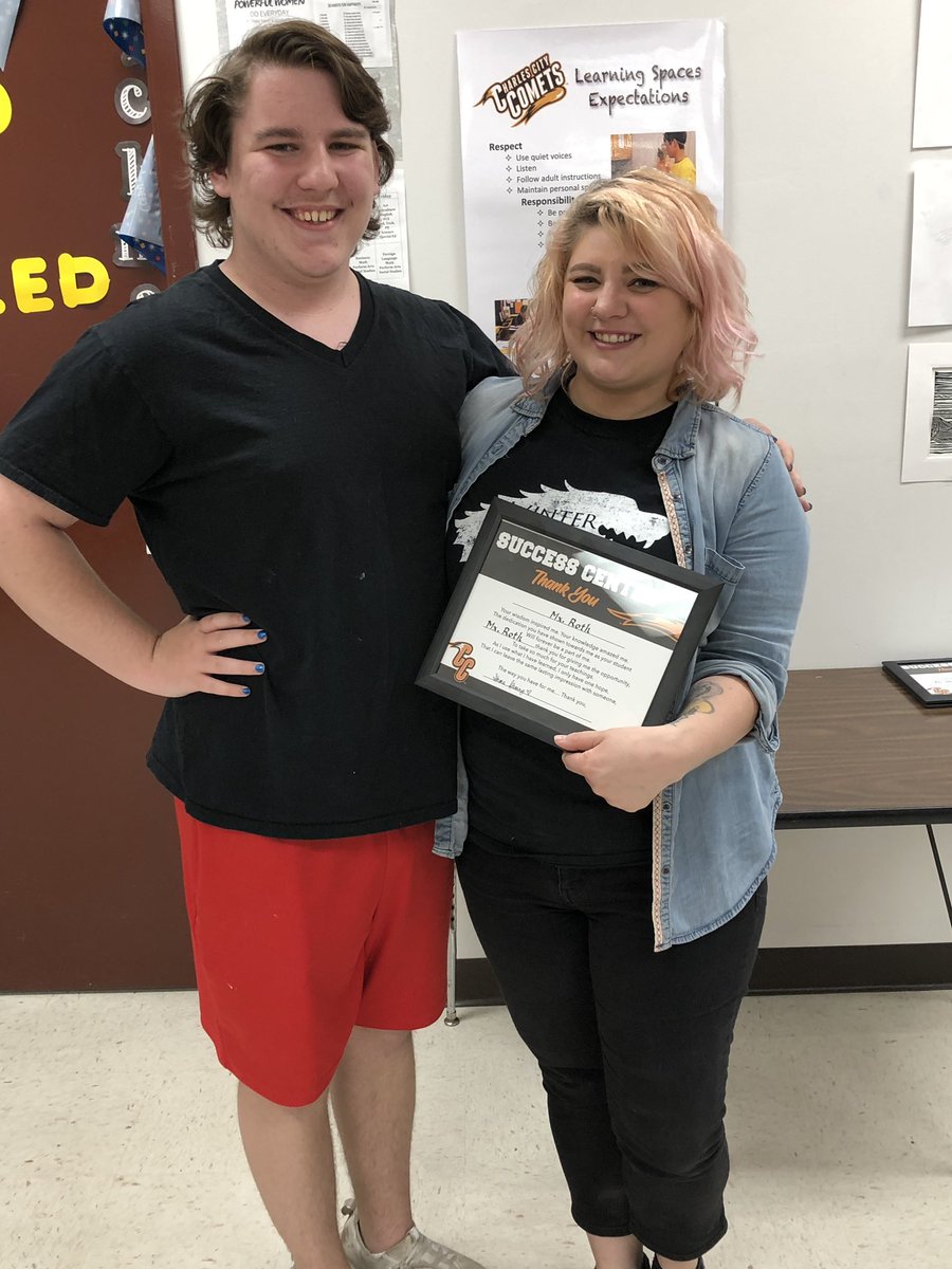 danocaffrey's tweet photo. Success Center Graduates picked a Staff member they wanted to honor who had a positive impact in their lives.  Shane picked Mx. Roth! #SuccessCenterFamily.  @jdeancc @kretter81 @JulieMolstead https://t.co/cZSL4LgNxr