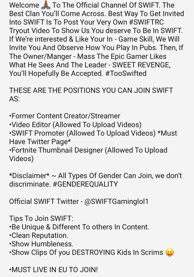 thepicgamerr's tweet photo. You can’t Join SWIFT Unless you’ve got All this covered &amp; Understood! https://t.co/wDgEHYeaGy