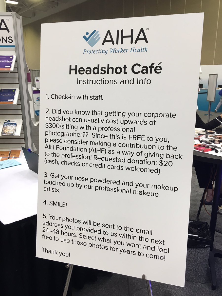 AIHA_Mentor's tweet photo. Need a headshot for LinkedIn or speaker bio!? Come to the AIHA booth! #AIHceEXP https://t.co/El126INz7V