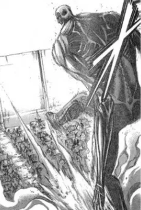 すっごいどうでもいい事なんだけど、エレンがしがみつき超大型巨人が蹴り上げた脚が漫画とアニメで左右逆なんですな。
見栄えの問題かな?尻がよく見える。

 #進撃の巨人 
