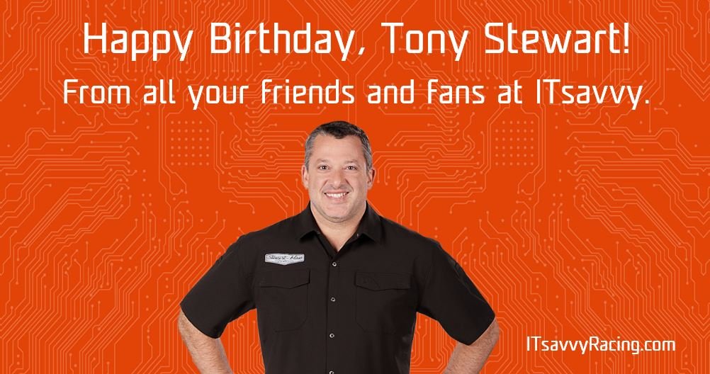 ITsavvyLLC's tweet image. Let’s all show our favorite driver, @TonyStewart some birthday love. Tony is always generous with his time so let’s all take a moment and wish Smoke a very happy birthday. Click ❤️ Retweet and share a sincere birthday message below with Tony! 

ITsavvy.com