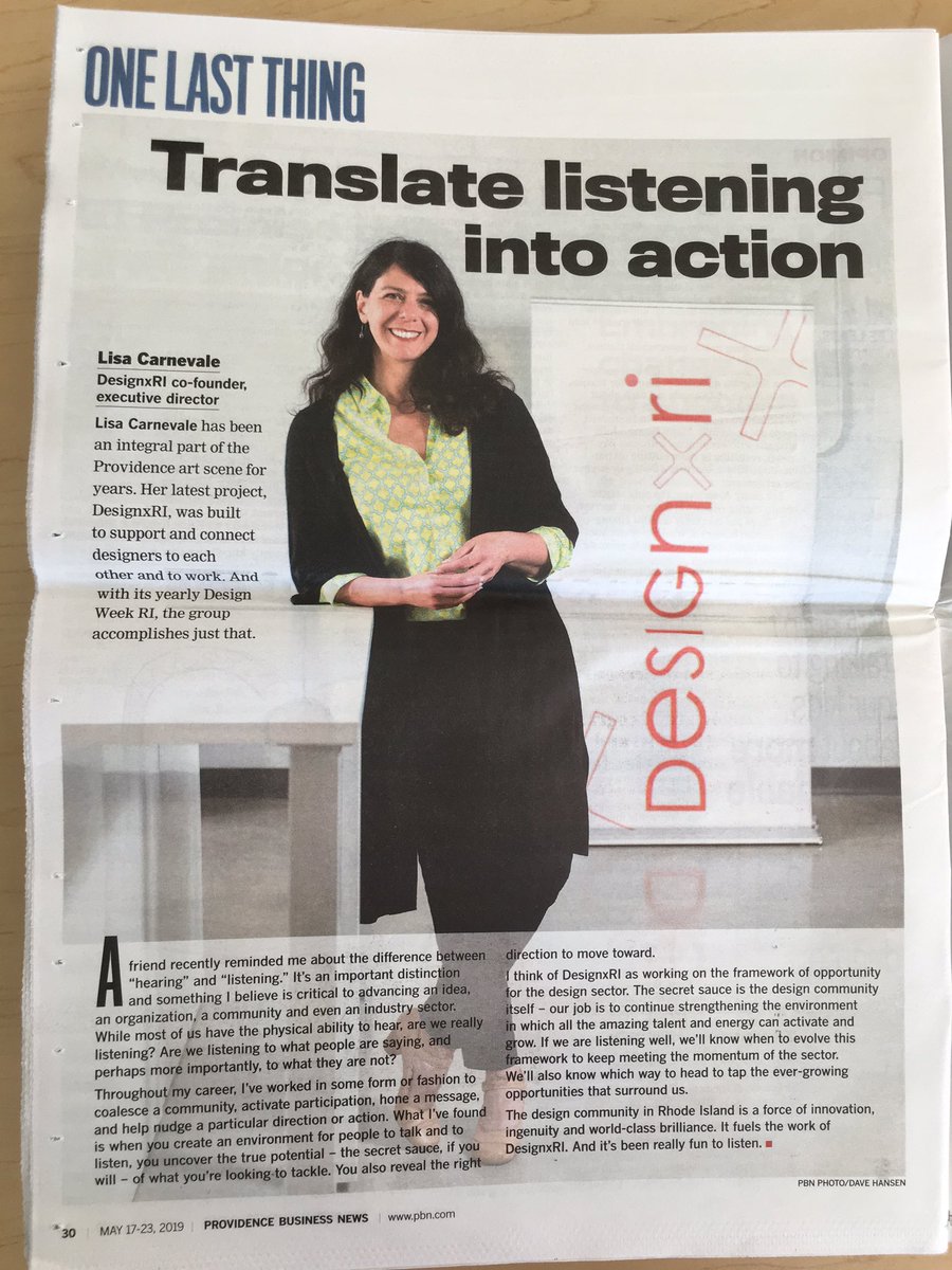 Great piece by @lisacarnevale of @DESIGNxRI in @ProvBusNews ! #10KSBgrad #industrypartner #makesmallbig #design