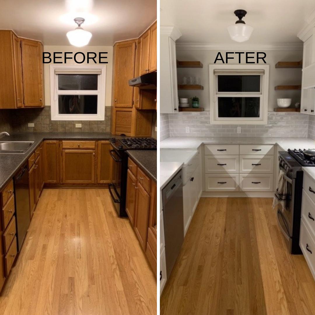 Before and After photos of this Gresham kitchen remodel. #pdxremodel #kitchenremodel #beforeandafterphoto