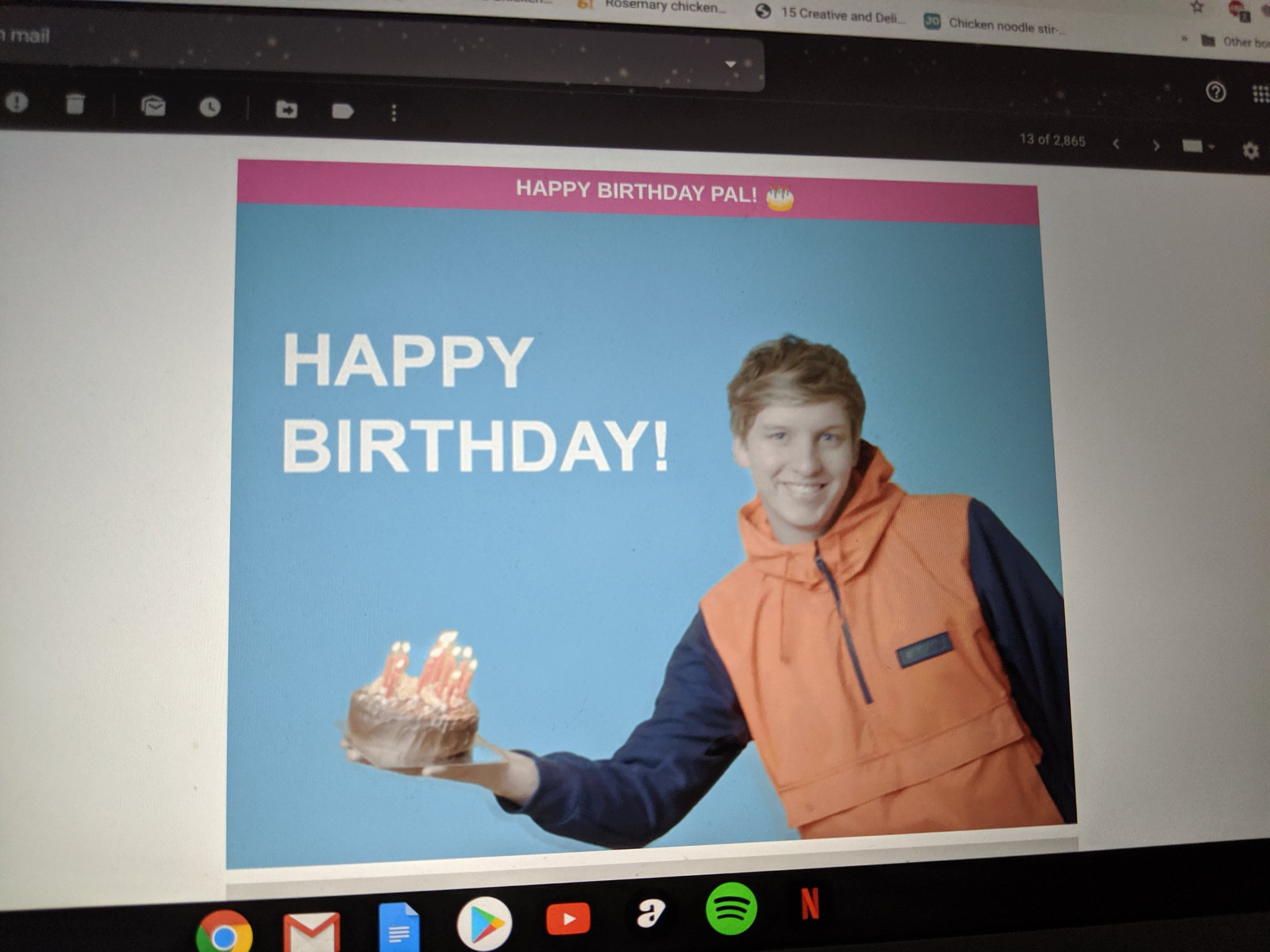 Hahaha just sorting through my emails and noticed a happy birthday email from amazing.   