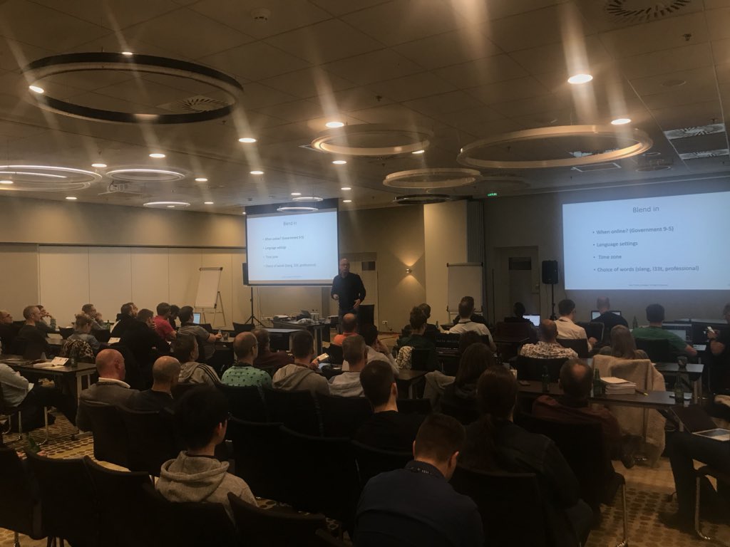 GarethB_SANS's tweet photo. Fantastic talk on open source security with @dutch_osintguy at #SANSAmsterdam this evening.

‘Operations Security (OPSEC) tradecraft tips for online Open Source Intelligence (OSINT) Research’. https://t.co/X0CSKLoptm