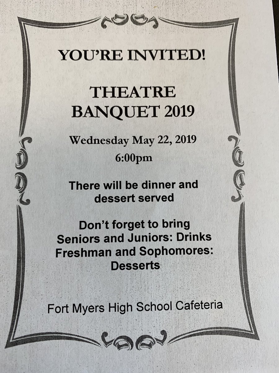 FortMyersHS's tweet photo. Theatre Banquet 2019 https://t.co/YUTH4JRUYs