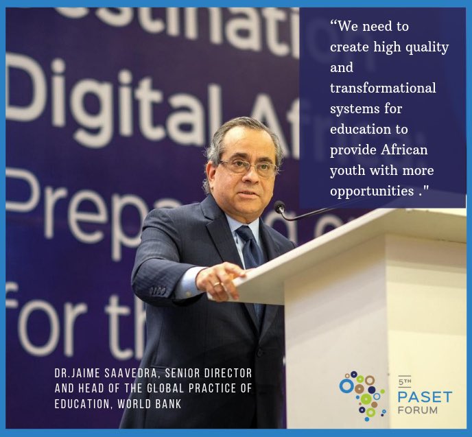 Africa cannot choose between basic and tertiary education.

Has to invest in universities and tech institutions as it owes young people opportunities to succeed in life.
&
Has to invest in basic ed because the fundamentals (reading/math) are the building block #PASETForum #Kigali