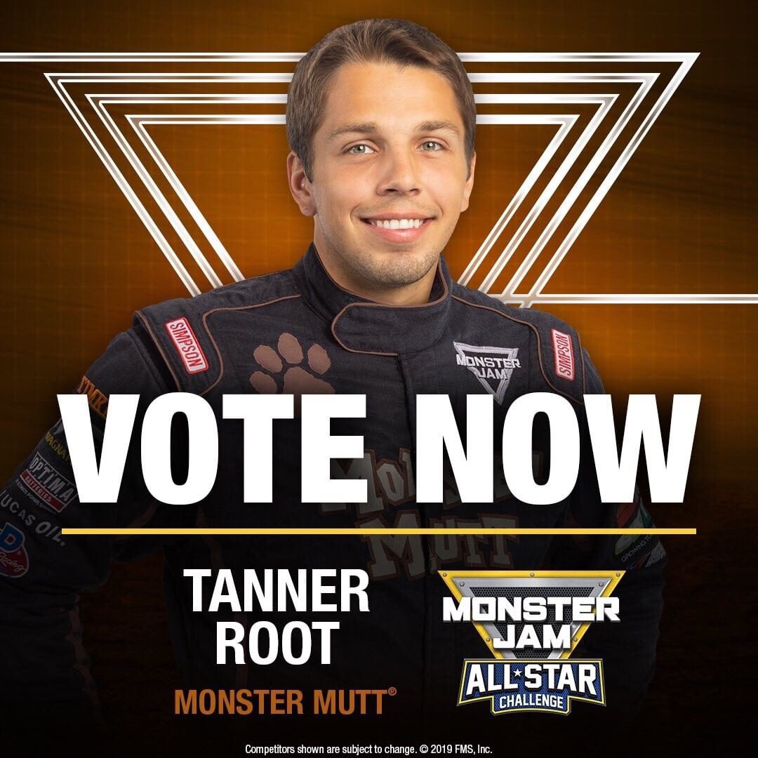 Vote for me ! 🐾 The underdog 🐶  First every Monster Jam all star challenge 
monsterjam.com/en-US/vote .
.
.
#hookerharness #hughesperformance #fkrodends #kooksheaders #highperformancelubricants #xspowerbatteries #lincolnwelders #jg_shockspecialists #monstermutt #monsterjam #2019