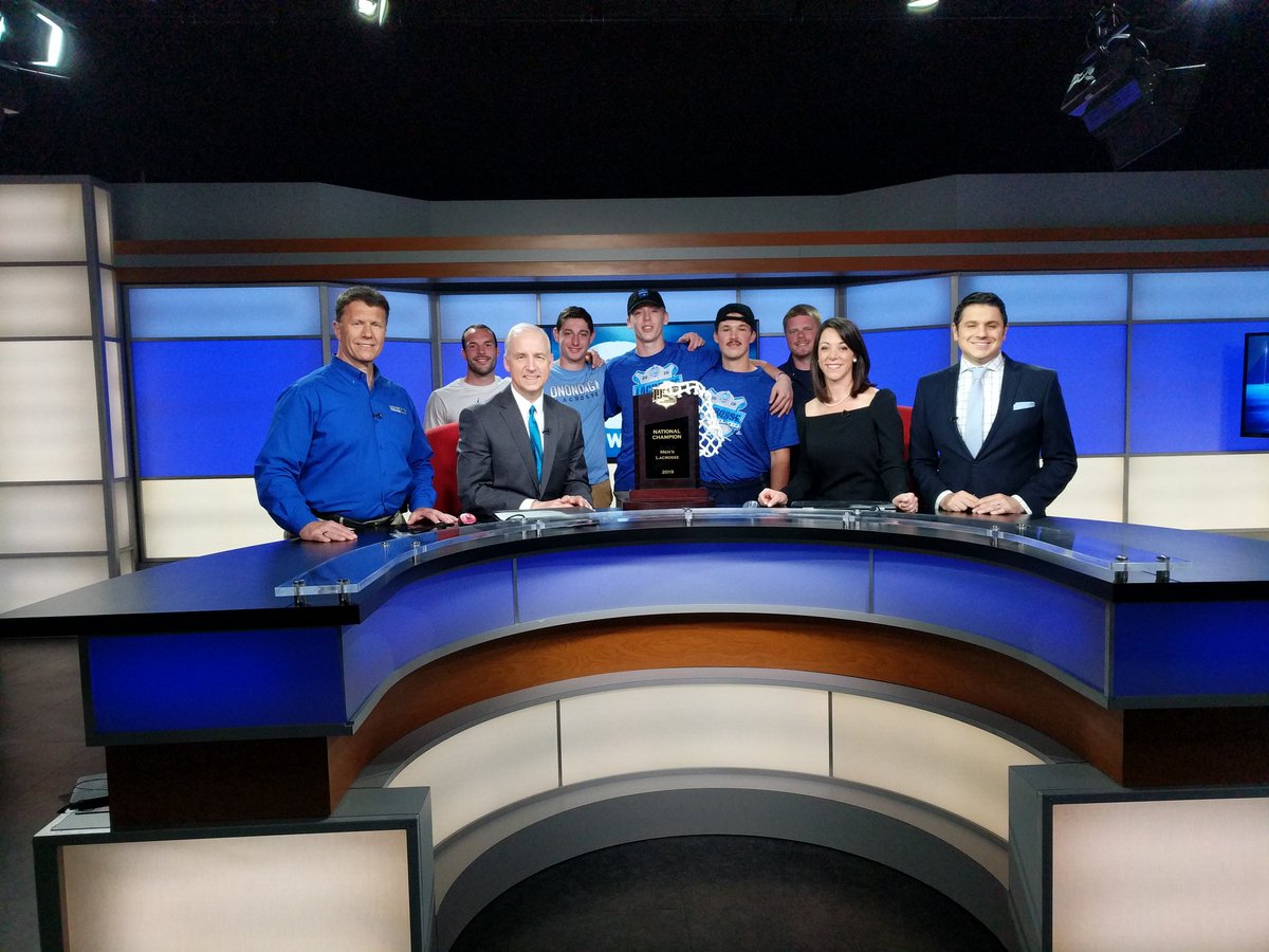 NikoTamurian's tweet photo. One more time, congrats to the champs from @OnondagaCC and thanks for celebrating your three-peat in @CNYcentral studios! https://t.co/GyZO1LOfSM