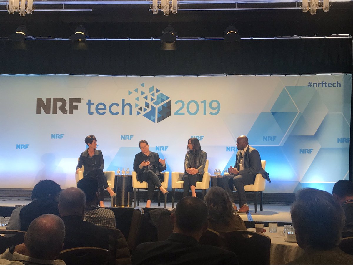 sandykate's tweet photo. Refreshing to see a panel of three female CIOs when the topic had nothing to do with women in business, and questions only focused on their roles & expert insights. #NRFTech https://t.co/fXjGhIFJFj