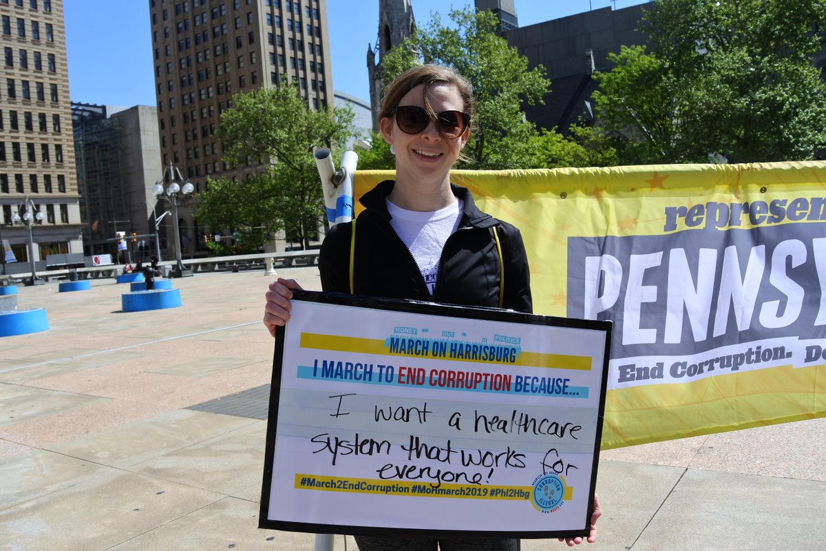 EndPACorruption's tweet photo. Western PA organizer Nora knows the #CorruptionConnection between our health-care system, private insurance, big pharma and our government prevents we the people from having a say in how our health-care system works! #MoHmarch2019 #March2EndCorruption https://t.co/fEdxNIkFzr