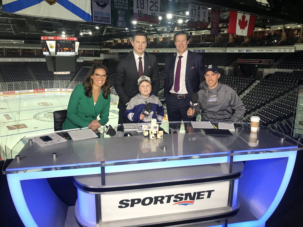 So great having our buddy Oliver Smith and his dad Bryan stop by. Get yourself an “Ollie Bot” seen in the pic to help support kids with Ewing Sarcoma. <a href="/SNCaroline/">Caroline Cameron</a> <a href="/Todd_Warriner/">Todd Warriner</a> Click the link here. facebook.com/Ollie-Bots-533…
