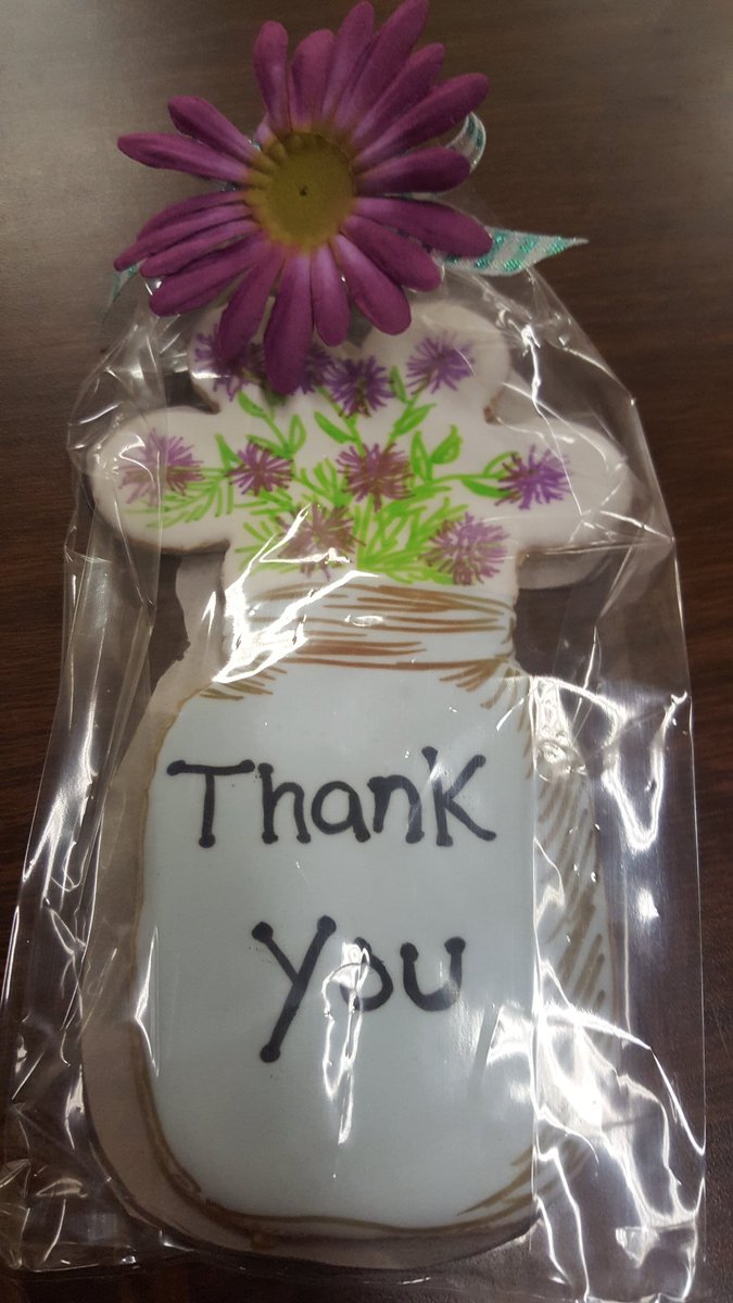 from one of our awesome <a href="/LakeElemWeCare/">LakeElemWeCare</a> parents! A cookie but too pretty to eat 😂 Thank YOU parents for allowing us to care for your littles! I'm going to miss them all over summer break! Its nice to be thought of at the end of the year! <a href="/MentorWeCare/">MentorSchools WeCare</a> #OnceACard #LakeEsRocks