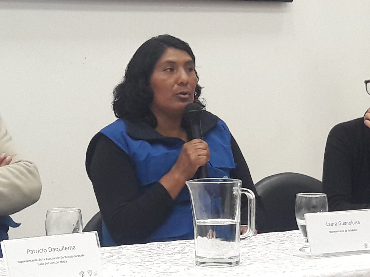 Laura Guanoluisa presidente de <a href="/RenarecEcuador/">RENAREC</a>: “los recicladores de base estamos para quedarnos en las ciudades y en el país, somos capaces de ofrecer un servicio como parte de la solución al problema de la basura ...generamos un ingreso para nuestras familias <a href="/MAEcuadorLimpio/">MAE PNGIDS</a>