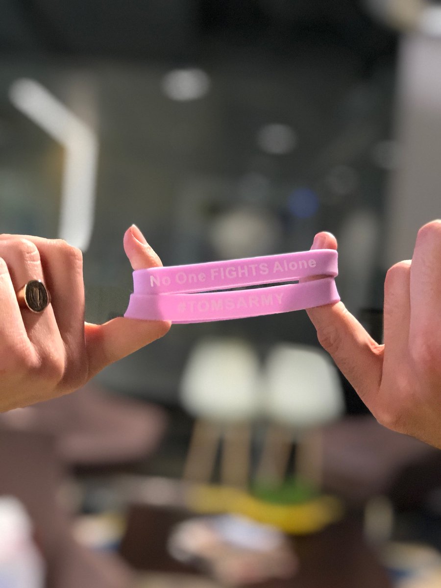 DempseyReports's tweet photo. .@WDAFndiantonio surprised me with special #TomsArmy bracelets! 

Cancer is not only tough on the survivor. She has been by my side through the whole thing.

She is my best friend &amp; the bracelet will always remind of how a strong support system can get you through anything.

-Tom https://t.co/eGg9VXzst7