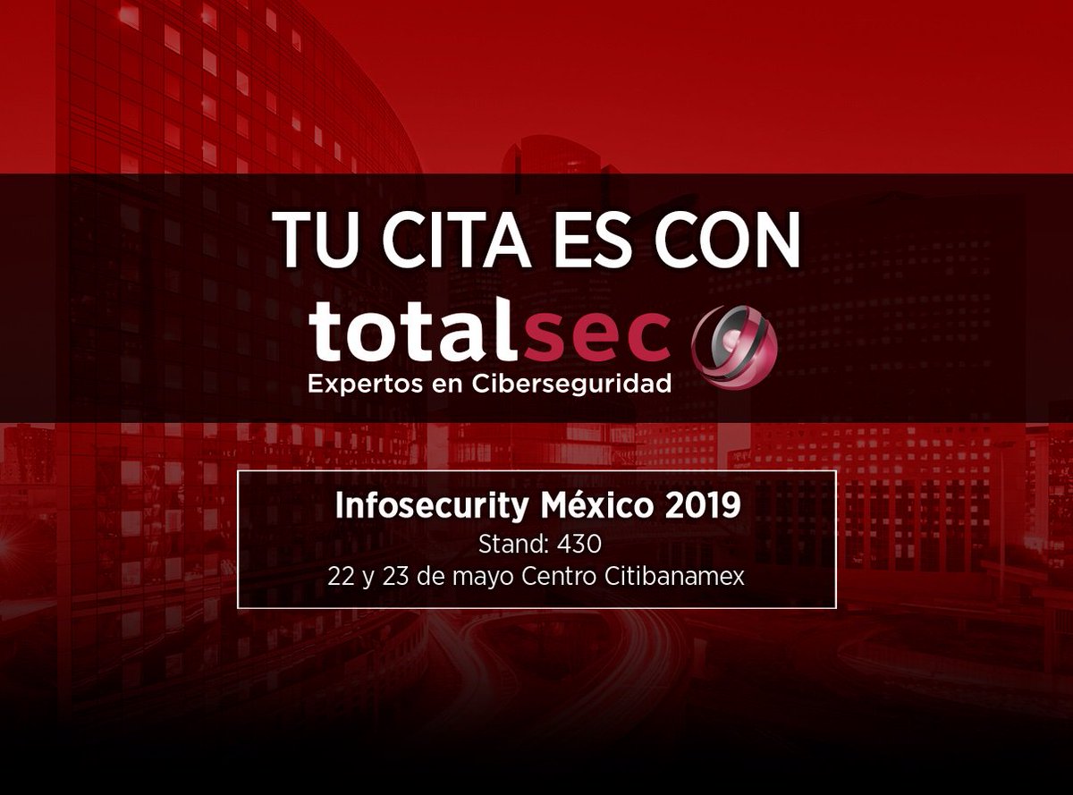 totalcybersec's tweet photo. ¡Faltan 2 días para el evento de #ciberseguridad más grande de este año! Y tú … ¿qué valor le das a la seguridad de tu información? Visítanos en el stand #430 #SomosTotalsec #Infosecuritymx https://t.co/zNTl9FKHTs