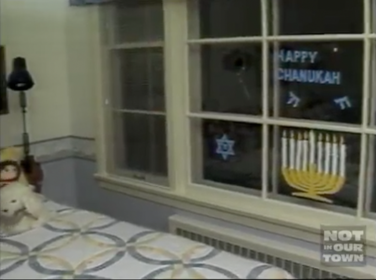 35) Things came to a head around the holidays in 1993, when someone threw a rock through the window of a 6-year-old Billings boy who had placed a Menorah in his window. The faith community, outraged, organized a public response in which everyone in town put Menorahs up.