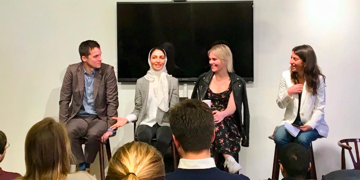 Lemonade_Inc's tweet image. On our first #Giveback panel last week, we discussed integrating activism into your everyday life, and how taking a small stand can make a big difference ✊ Huge thanks to @f_forough, @VeraPapisova, and @chriscoffeytalk for coming! #GoLemonade #PracticeEmpathy #EverydayActivism