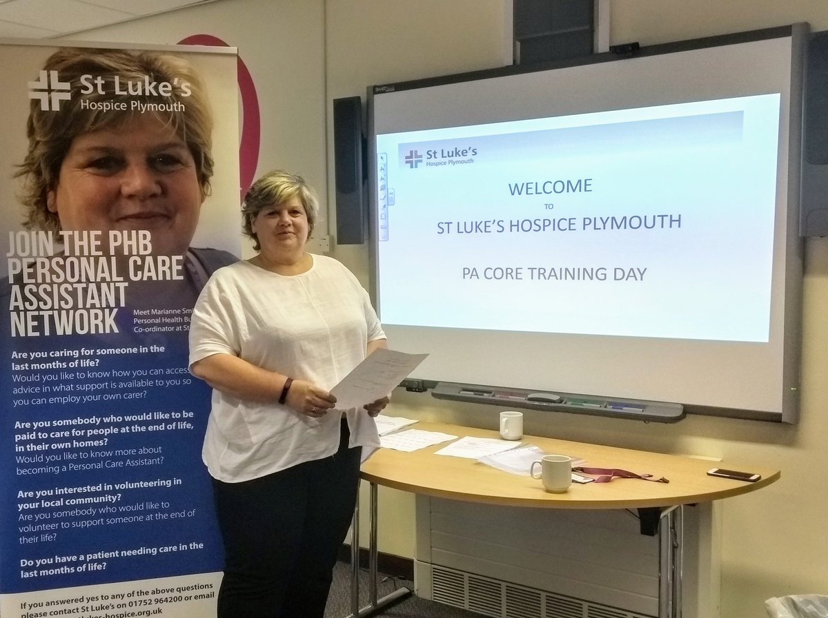 StLukes_PHB's tweet photo. Successful 1st core training day for Personal Care Assistants (PA's) 
PA's currently have to source their own training. As specialists in End of Life care @StLukesPlymouth have developed a 1 day training day to support them. #caringforyounomatterwhere @StLukes_PHB @NHSPHB https://t.co/g9JQazQzkF