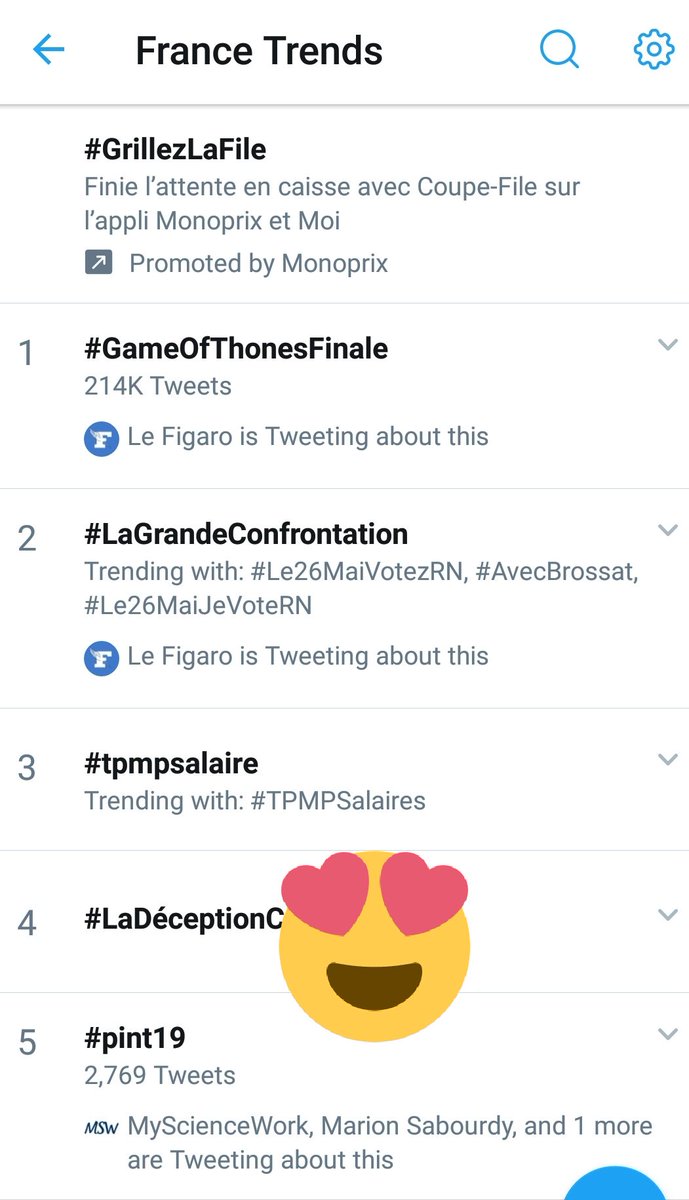 pintofscienceFR's tweet photo. Bon bah voila  #pint19 est dans les  top trends France 
Merci 😍
#micDrop https://t.co/9UzfesNxlp