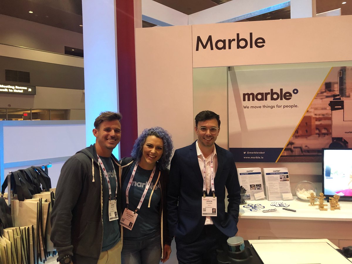 Team Marble is at #ICSCRECon2019 in Las Vegas! Excited to talk about how AI-powered delivery robots make logistics quicker, more convenient, and more sustainable! #retailtech