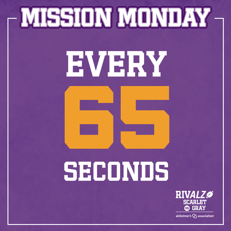 RivALZColumbus's tweet photo. Every 65 seconds someone in the United States develops Alzheimer's disease. #ENDALZ #RivALZCbus https://t.co/6oCZ48WZrY