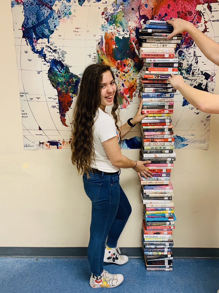 WilderClassroom's tweet photo. My most voracious reader, along with the books she read JUST THIS YEAR! #SSR #goals #sulsprisd #sulsprhs https://t.co/hE3XSQSvS3