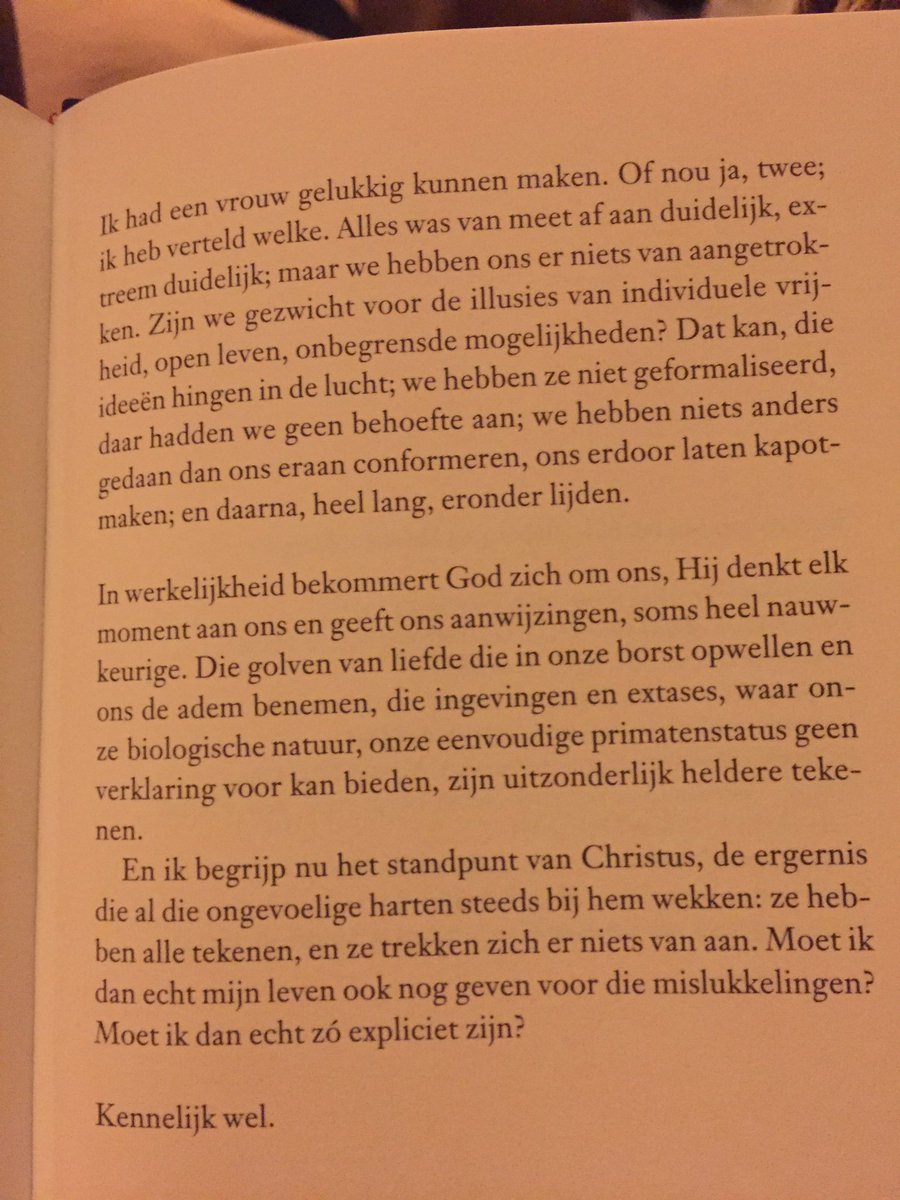 Als <a href="/thierrybaudet/">Thierry Baudet</a> en al zijn tegenstrevers nu de laatste bladzijde van Houellebecq's  Serotonine zouden kunnen onderschrijven, dan zou dat een mooi slot zijn van deze dag: