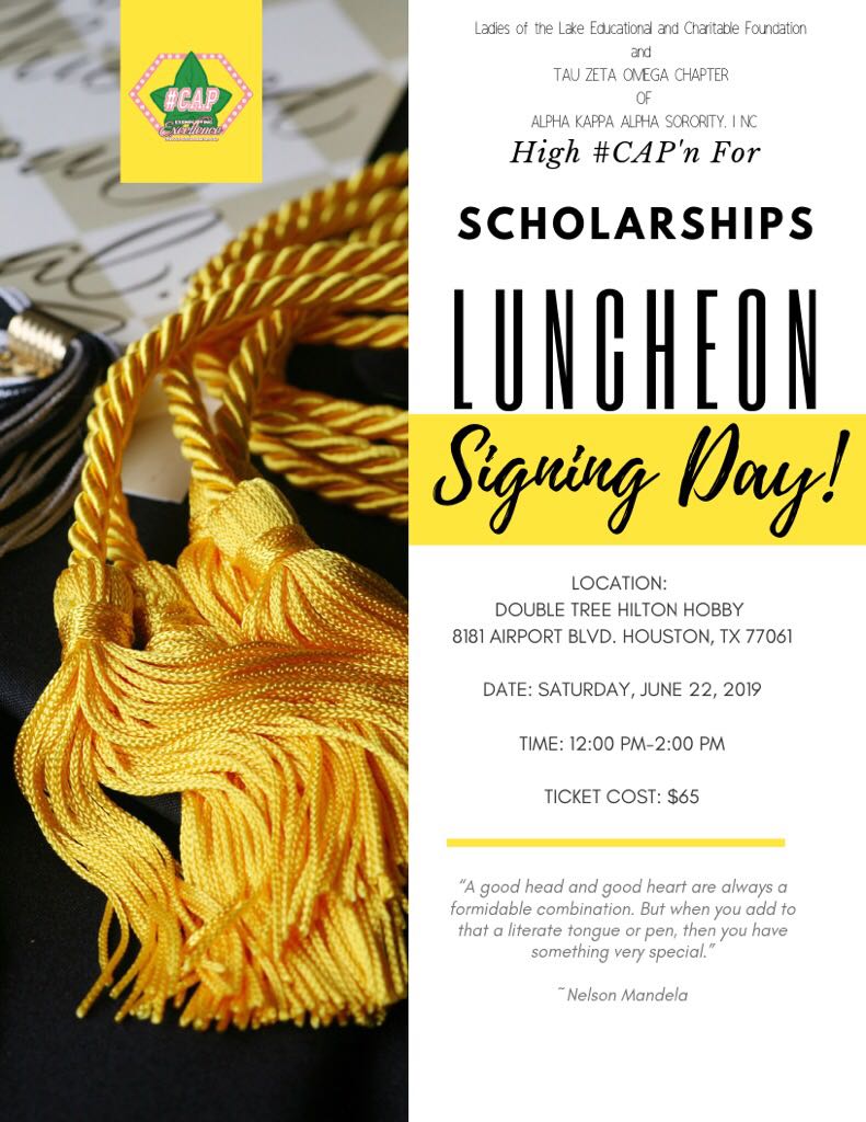 TauZetaOmegaAKA's tweet photo. The LOLECF in partnership with the Tau Zeta Omega Chapter of Alpha Kappa Alpha Sorority, Inc., invite you to join us in celebrating our 2019 scholarship recipients.  ΤΖΩ #AKA1908 #LOLECF #TauZetaOmega #scholarship #education #collegeadmissions #signingday 
https://t.co/2A6ljr7OW1 https://t.co/FPdN8zvdWk
