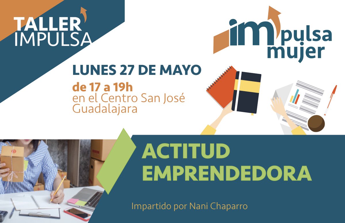 El próximo lunes 27 de mayo todas las emprendedoras de la provincia tienen una cita con un nuevo taller de Impulsa Mujer. 👉Muchas veces en el emprendimiento la actitud es clave para afrontar los retos 👌 y superar adversidades 💪. Os esperamos <a href="/dipuguadalajara/">Diputación de Guadalajara</a>