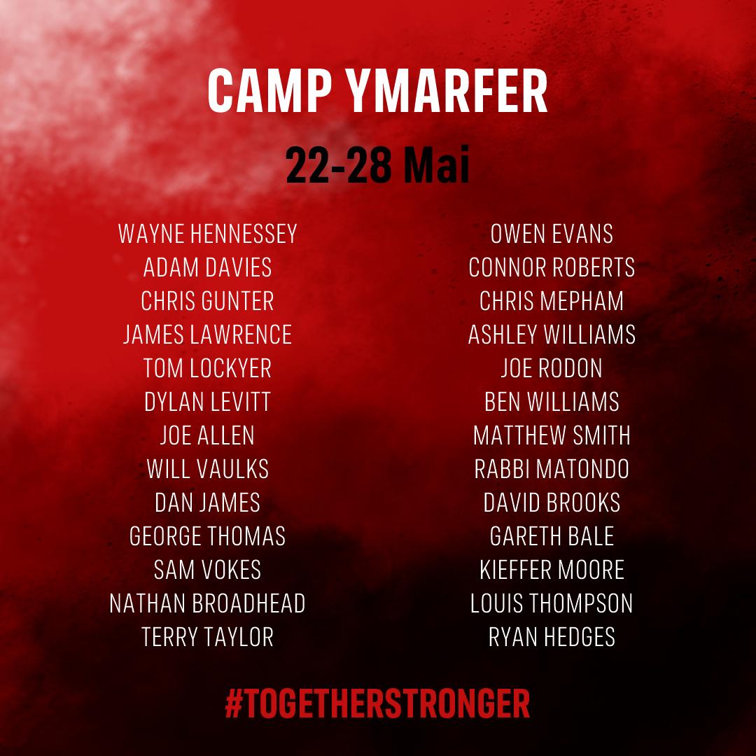 Cymru's tweet photo. CAMP YMARFER | TRAINING CAMP

Here's the 2⃣6⃣ players Ryan Giggs has selected for a 6⃣ day training camp in the Algarve.

#TheRedWall #YWalGoch https://t.co/3DhKfZfU5W