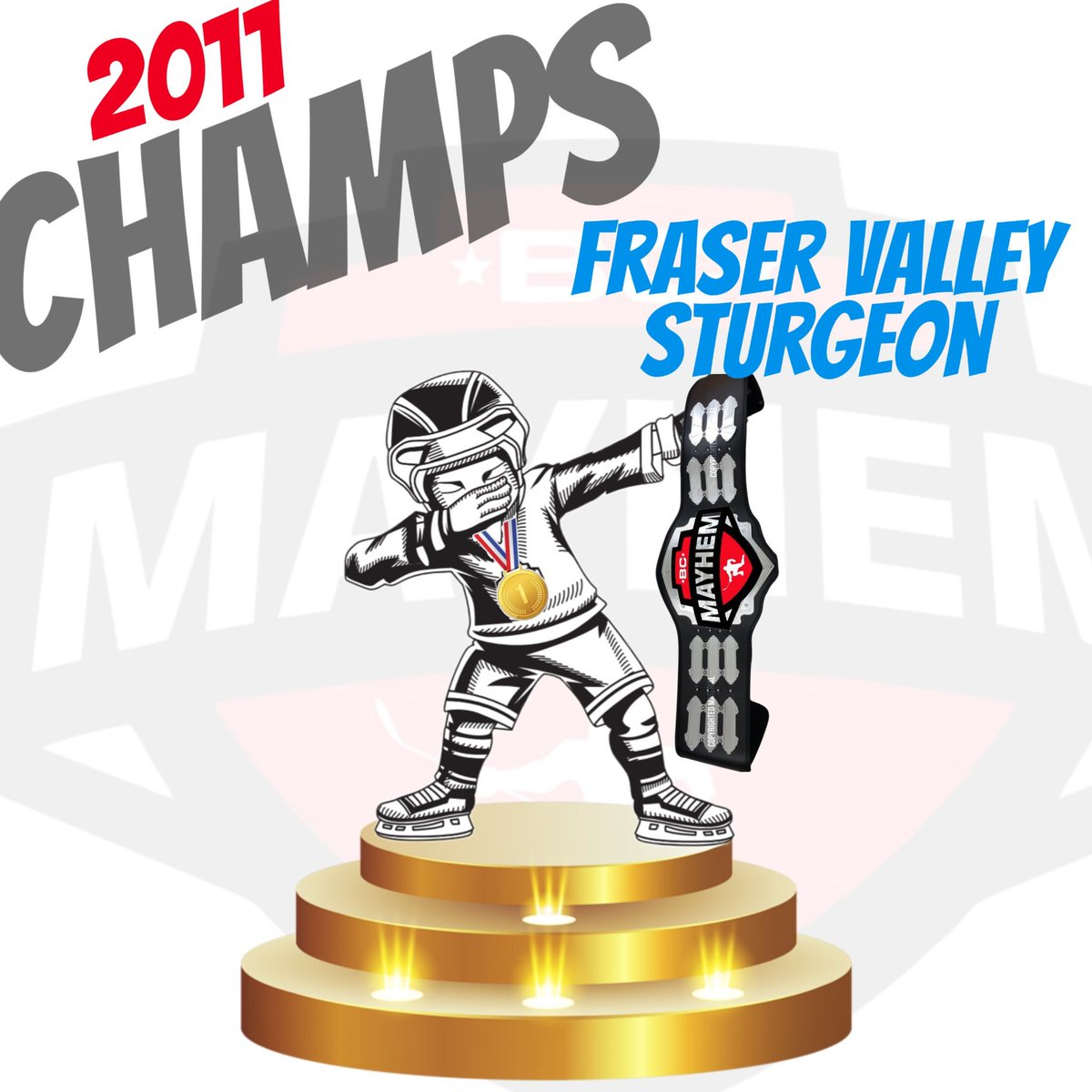 The 2011 Division BC Mayhem Champions are the Fraser Valley Sturgeon. Congrats to the Champs 🥇💯
#bcmayhem
<a href="/SturgeonHockey/">FV Sturgeon Hockey</a>