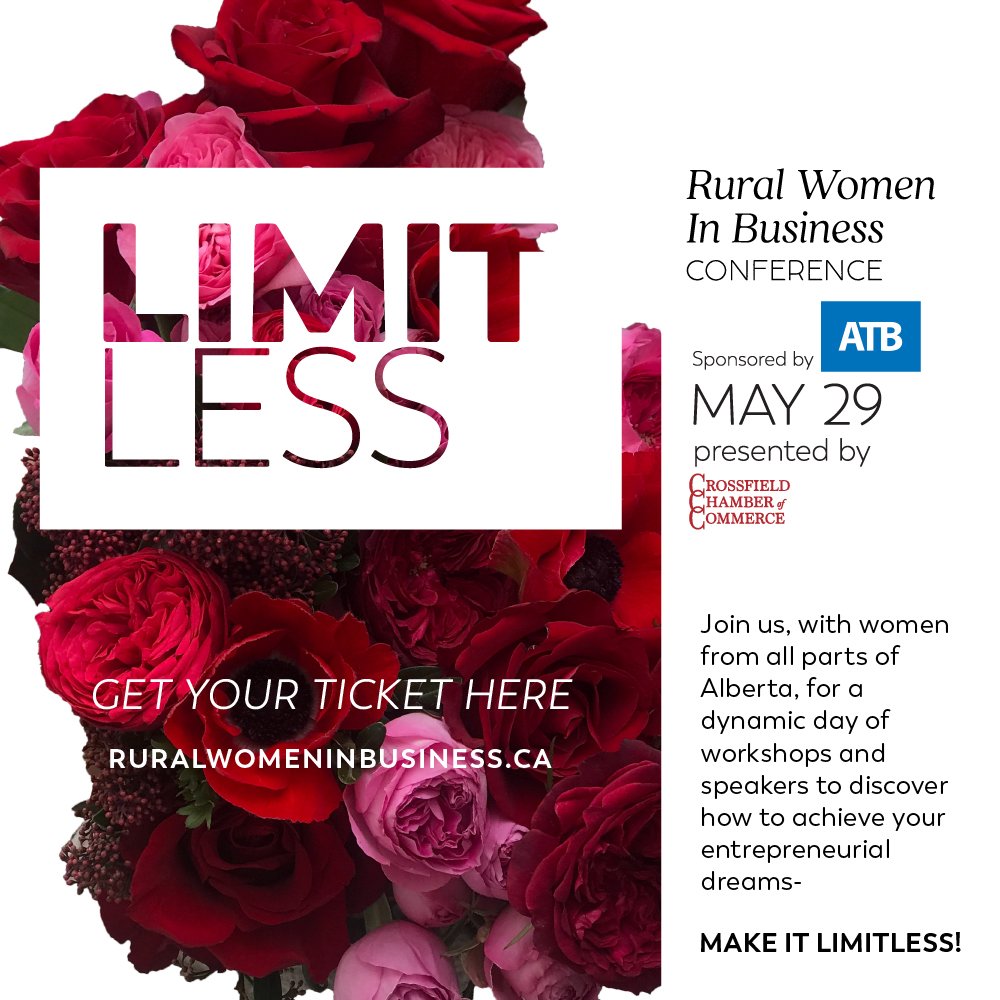 CrossfieldCham's tweet photo. Have you purchased your tickets yet?  You do not want to miss the 2019 Rural Women in Business Conference!! Tickets available now!  
#rwibcon2019 #womeninbusiness #womensconference #alberta #centralalberta #entrepreneur #speakers https://t.co/SghvDR0e5Z