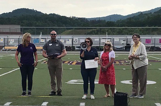 Superintendent John Hill presented the Union County Relay for Life a check for almost $5,900 today from donations raised by our schools for Schools vs Cancer!  Outstanding job, UCS!  What a way to show our support for cancer research!  #unionunited #schoolsvscancer #justcureit
