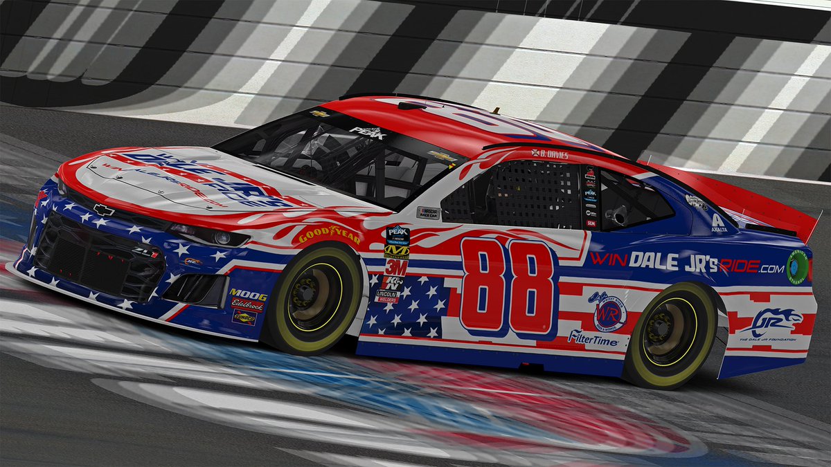 JRMotorsports's tweet photo. It's a Red, White and Blue Spectacular!

Don't miss @iRacing TONIGHT from @CLTMotorSpdwy as @MikeConti5 and @bdavies_88
look to put their patriotic cars in Victory Lane.
 
Tune in at 9:00 p.m. ET at https://t.co/x0SU6NnMS4. https://t.co/fwkGxcexzo
