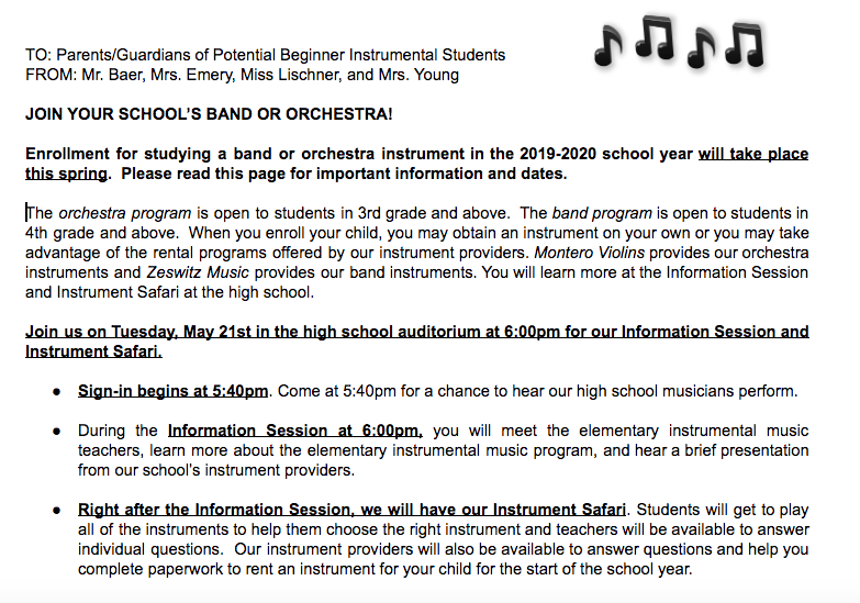 NASDBoroughOrchestra (@nasdboroughorch) on Twitter photo 2nd, 3rd, and 4th grade families: Join us at the HS on Tues. 5/21at 5:40pm for our information session and instrument safari. Learn about joining band/orchestra next year! Kids get to try out all of the instruments! <a href="/nasdborough/">Northampton Borough</a> <a href="/LehighElemNASD/">Lehigh Elem School</a> <a href="/MooreElemSchool/">Moore Elem School</a> <a href="/nasdgeorgewolf/">NASD George Wolf</a> 2nd, 3rd, and 4th grade families: Join us at the HS on Tues. 5/21at 5:40pm for our information session and instrument safari. Learn about joining band/orchestra next year! Kids get to try out all of the instruments! <a href="/nasdborough/">Northampton Borough</a> <a href="/LehighElemNASD/">Lehigh Elem School</a> <a href="/MooreElemSchool/">Moore Elem School</a> <a href="/nasdgeorgewolf/">NASD George Wolf</a>