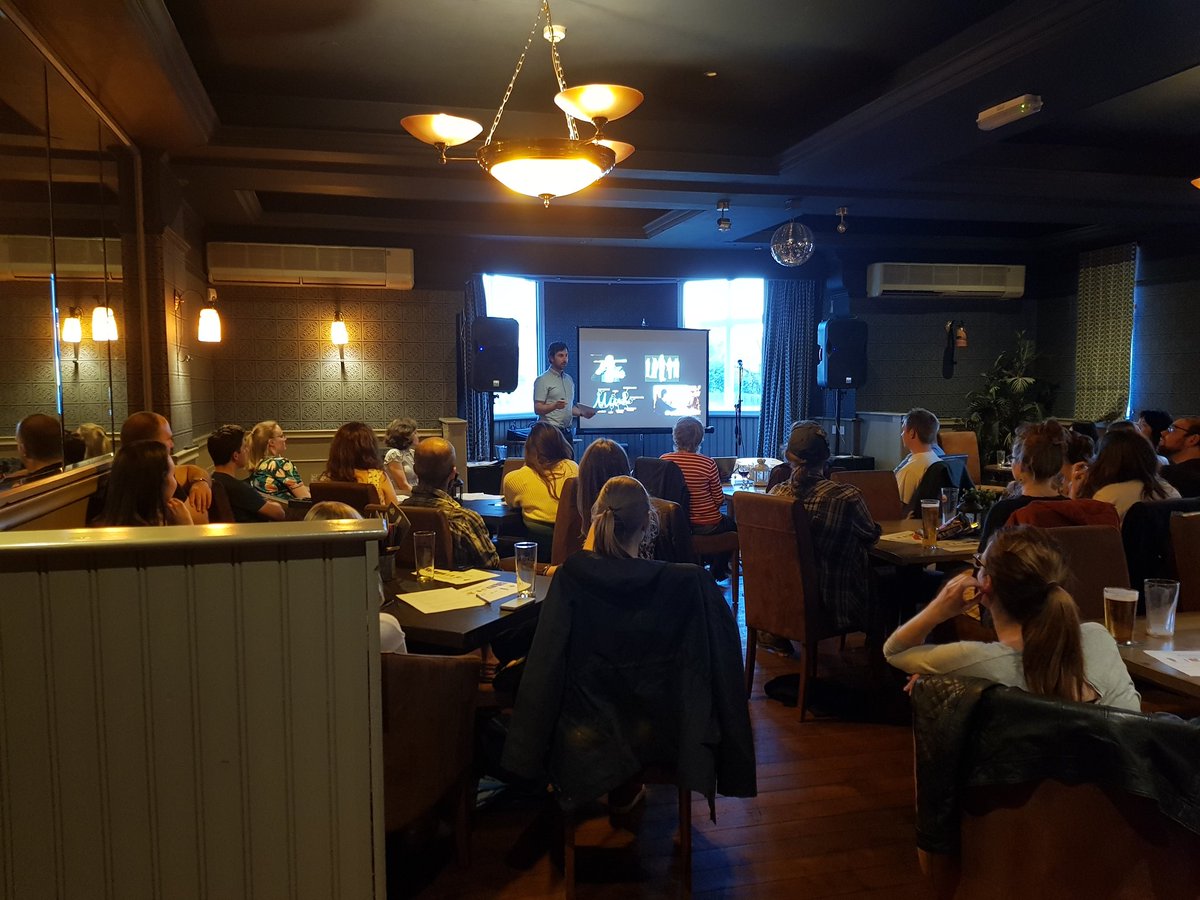 Our final speaker tonight is <a href="/SamBerenz/">Sam Berens</a> from <a href="/YorkPsychology/">York Psychology</a>

Sam’s talk provides a novel answer* to a recurrent question: can psychologists read minds?

* sort of, but they need an fMRI machine

#York #BeautifulMind #pint19 <a href="/pintofscience/">Pint of Science UK</a> #psychology <a href="/winnpost1/">Winning Post, York</a> <a href="/YSJPsych/">Psychology @ YSJ</a>
