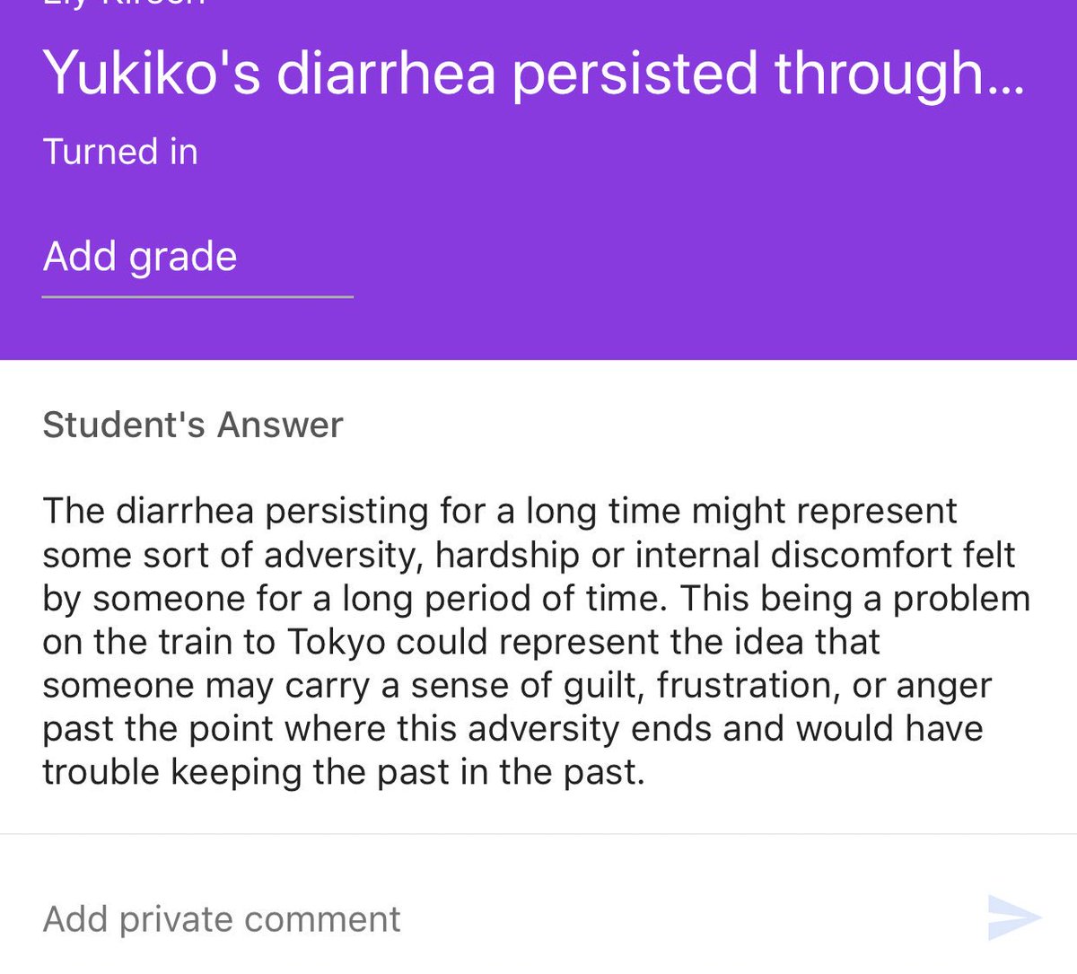 MsSuh104's tweet photo. For today’s end of year countdown famous last line we analyzed the deeper meaning of “diarrhea”. 12 more days seniors! #seniorquotes https://t.co/QaUL0d9v1m