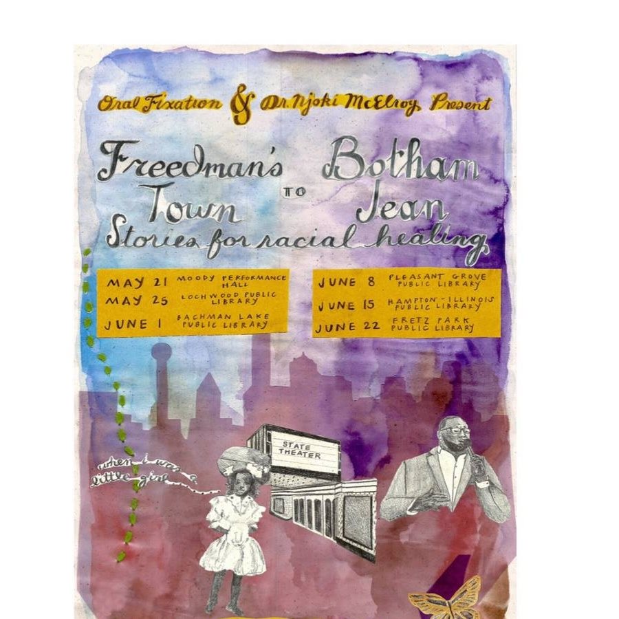 OrallyFixated's tweet photo. "Freedman's Town to Botham Jean: Stories for Racial Healing" TOMORROW @ Moody at 7pm! - https://t.co/WWIE9Qyfzu https://t.co/RnVjJ3eziS