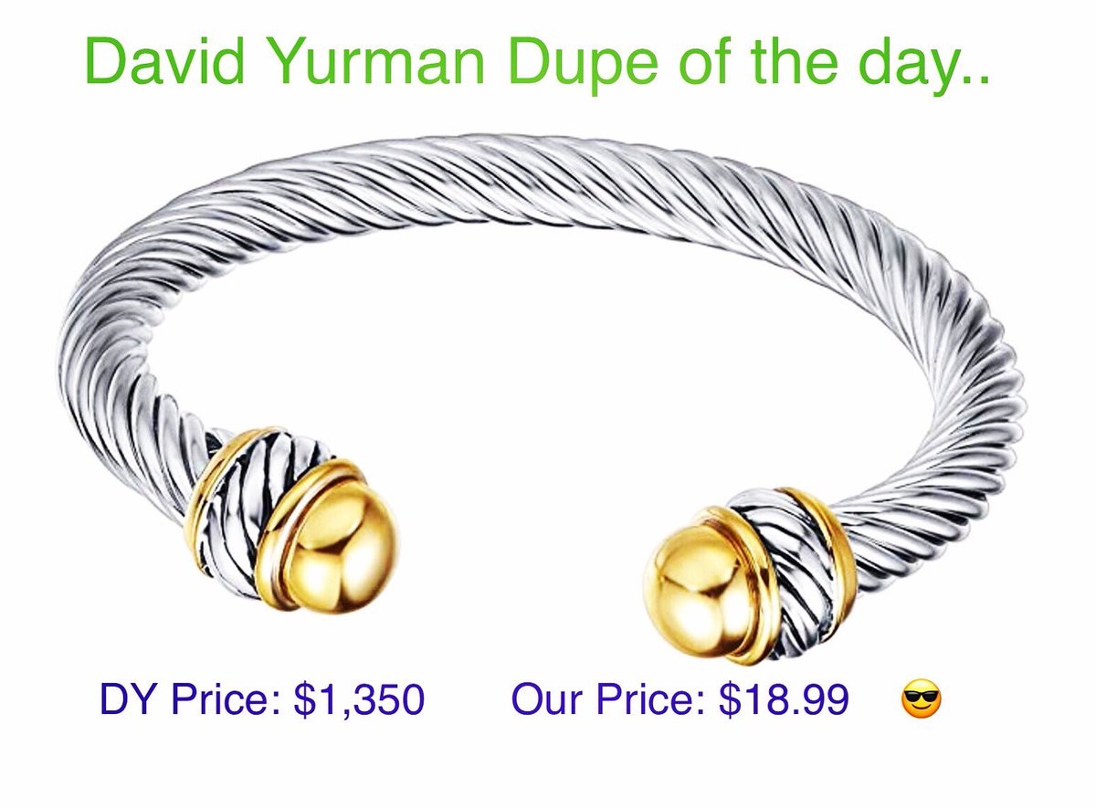 Mh2Inc's tweet photo. Available on Amazon  https://t.co/YmFxCTUuVt  #davidyurmandupe #fblogger #fashionblogger #affordablefashion #splurgevssave #savevsspend #shopthelook #designerdupes #designer #davidyurman #davidyurmanbracelet #goldandsilver #fashionista #styleinspiration #styleinfluencer https://t.co/ewHjmfGcRQ