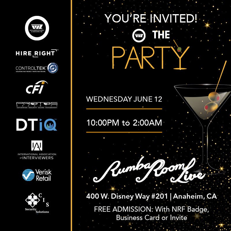 CFInterviewers's tweet photo. IAI is excited to once again be a sponsor at THE PARTY hosted by WZ at this year's NRF Conference. ADMISSION IS FREE with an NRF badge, business card or printed invite (which can be picked up at booth #946 at NRF PROTECT expo hall). #atTHEparty https://t.co/XbJPEwaYdy