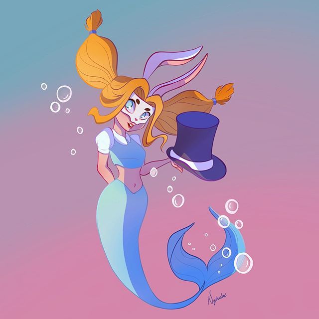 Nyindae's tweet photo. Fun challenge - Agata, the main character of the new game #OutOfTheHat created by @mlm_illustration and her studio @notanumberstudio , you can go and support their Kickstarter campaign or join  #mermthisinyourstyle challenge! 😊 
#mermay #mermay2019  … https://t.co/TTAY4yUjBa https://t.co/I3vBkAFzd4