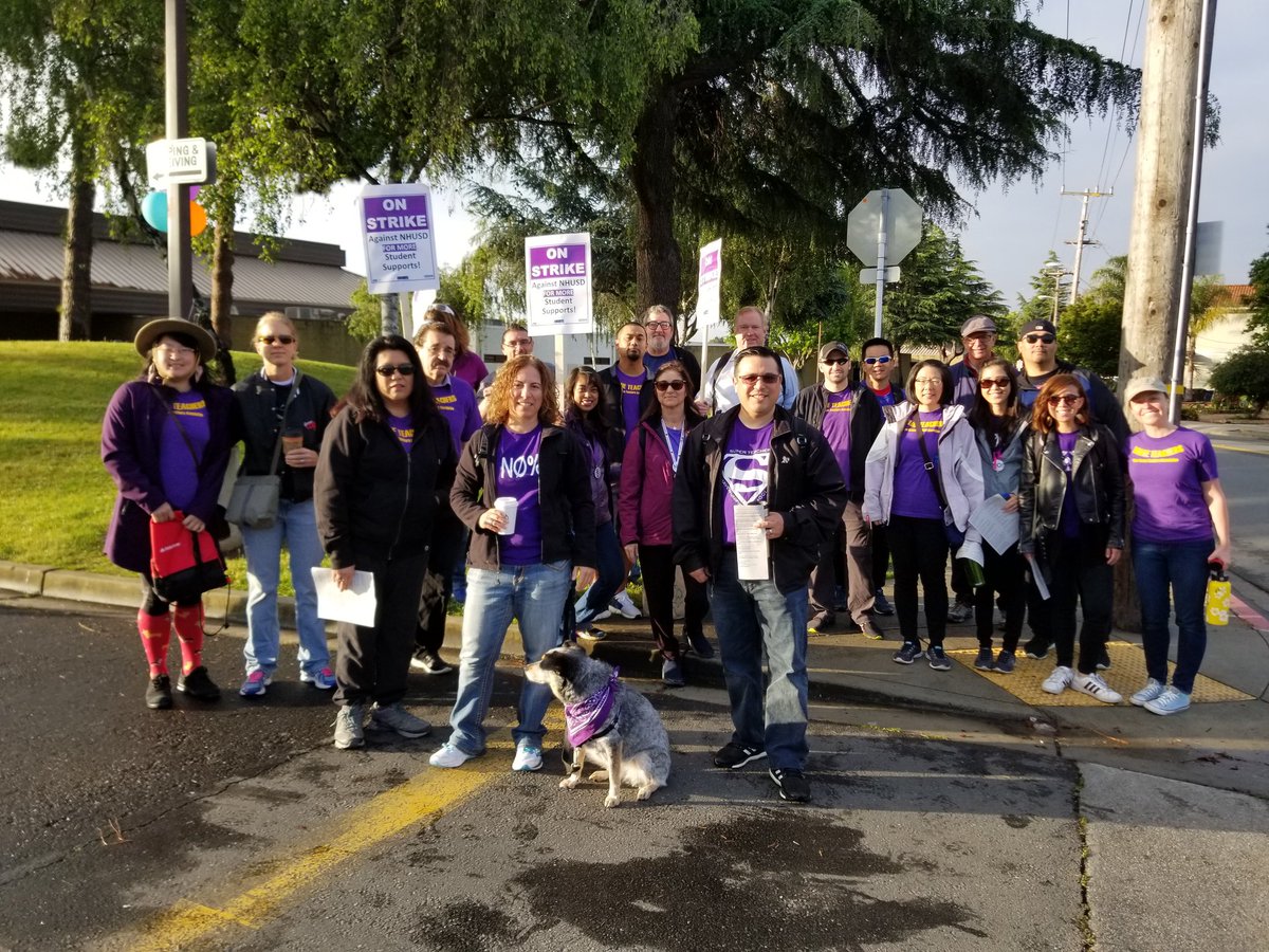msche211's tweet photo. New Haven teachers on strike today. Bright and early. We'd love for others to join us! #wearenhta #redfored #wearecta #teachersonstrike #teacherstrike #NHTAstrike @wearenhta @fox2news @nbcnewsl @nbcbayarea @ktvu @abcnews @abcnewsbayarea @lamster525 @mscheng206 #supportnhta https://t.co/yRlb9EhG91